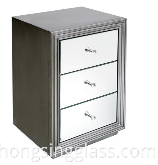 Antique Silver Mirrored Bedside Table Mf 1804